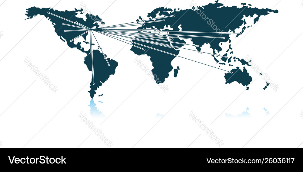 Map with directions to all part of the world Map with directions to all part of the world Vector Image