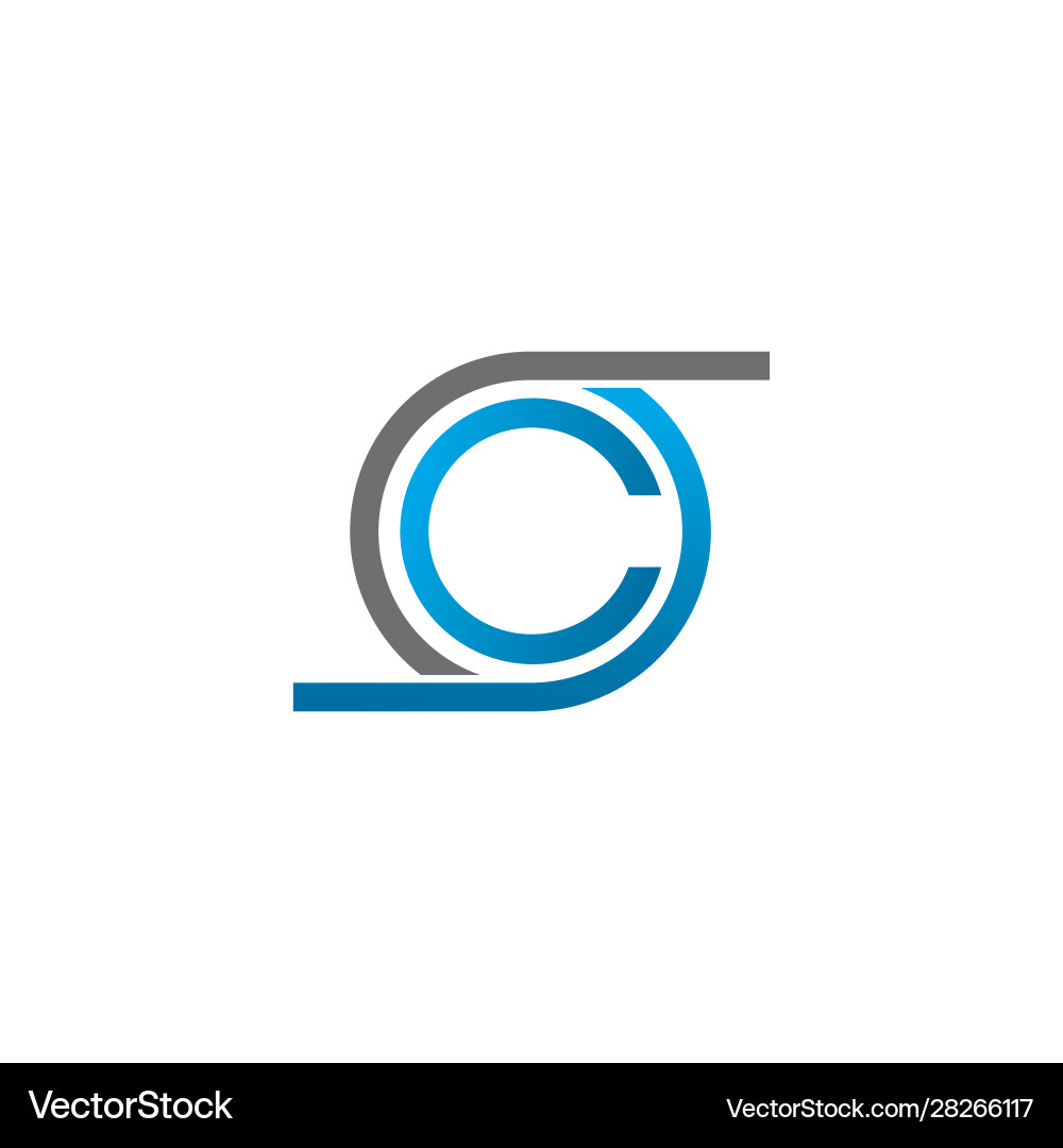 Modern C Initial Logo with Circle vector image