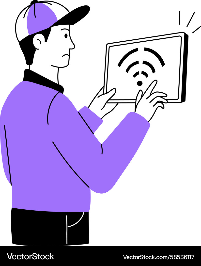 Network Connection Issues - Digital Breakdown Vector Image