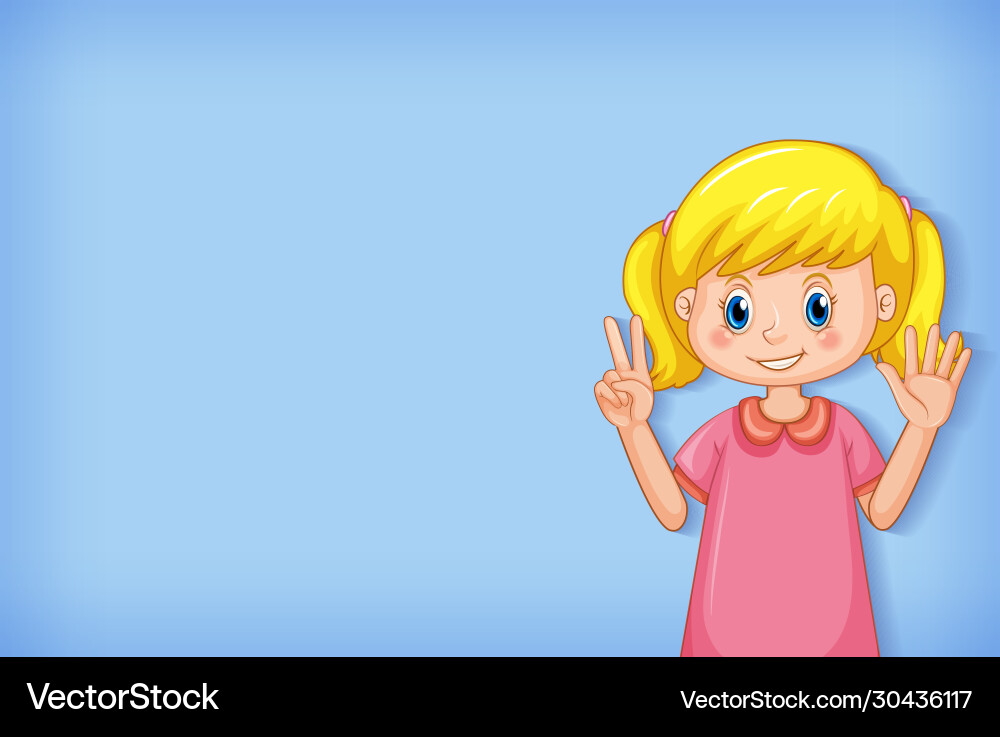 Plain Hintergrund mit Mädchen waving Hände Plain Hintergrund mit Mädchen waving Hände vektorbild
