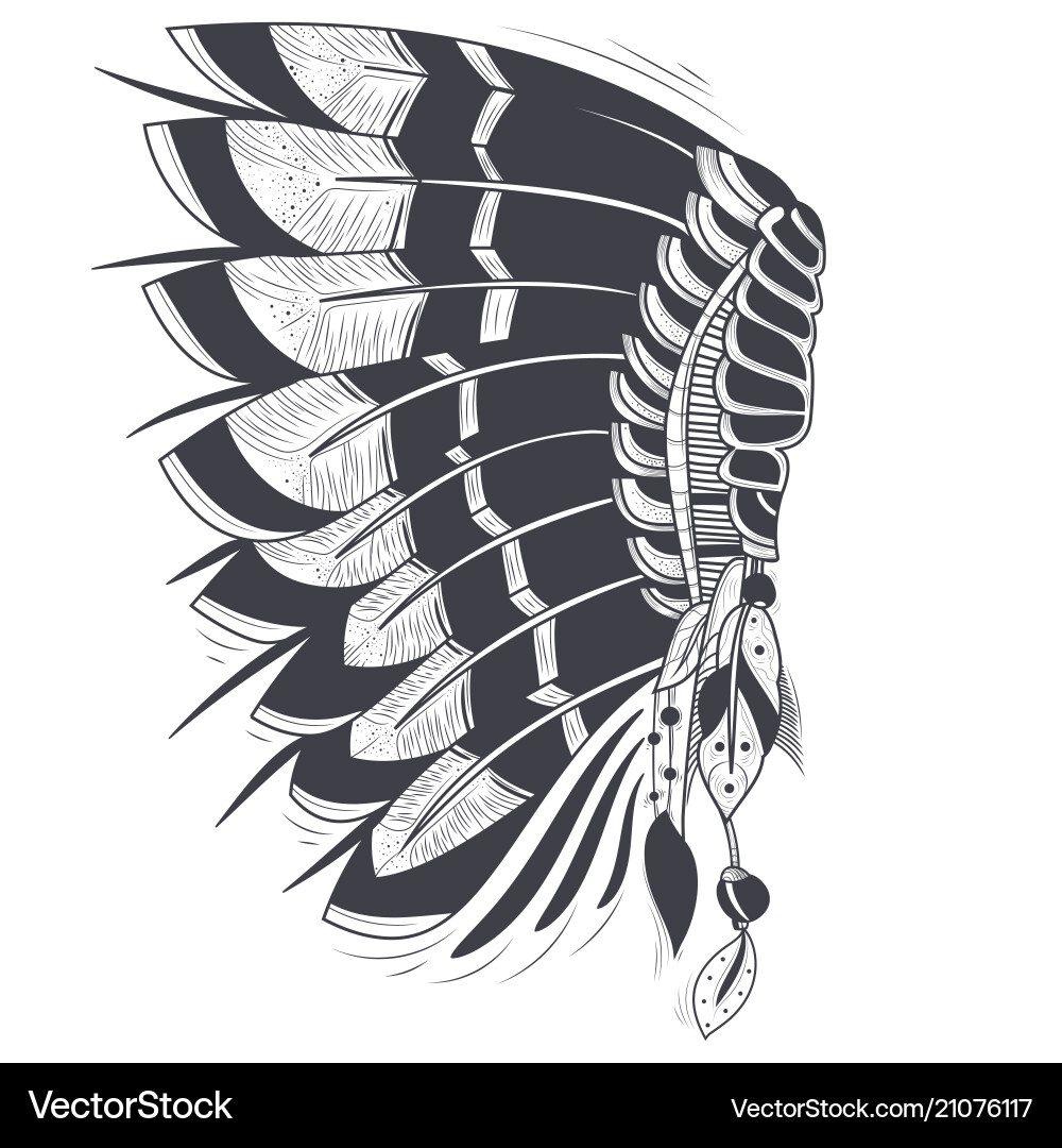 War bonnet of american indians War bonnet of american indians vector image
