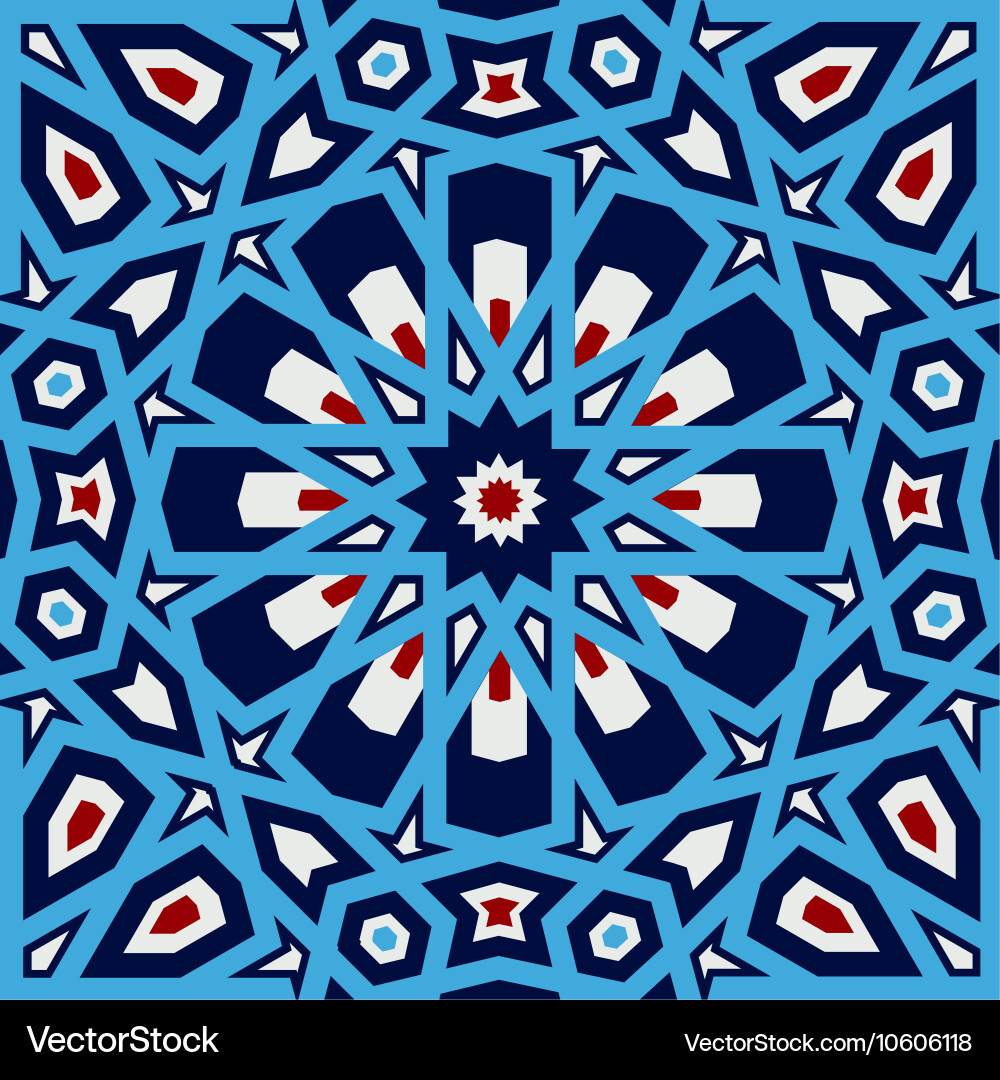 Background with seamless pattern in islamic style Vector Image