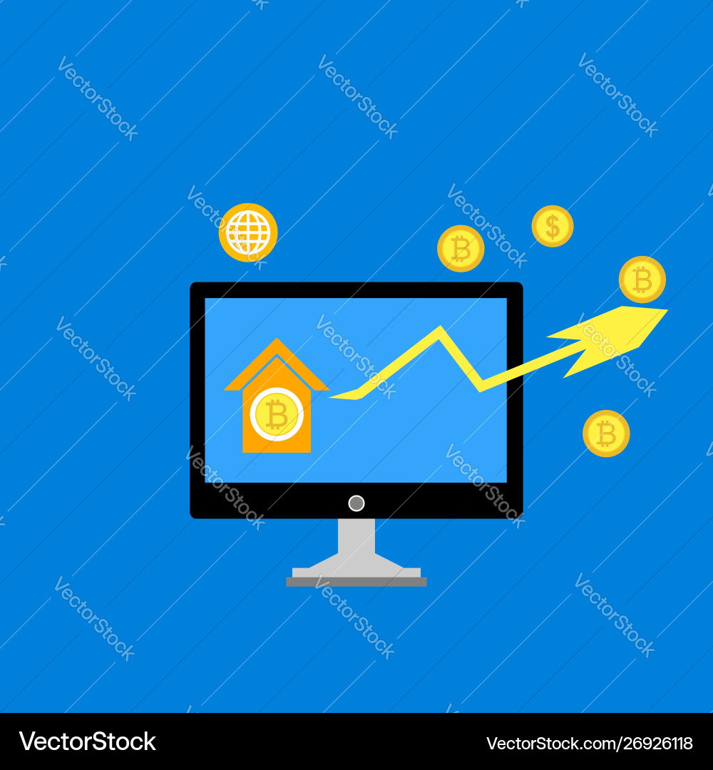 Blockchain scheme mining crypto currency server Blockchain scheme mining crypto currency server vector image