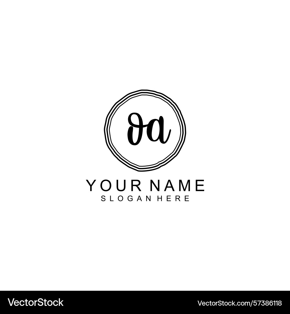Elegant oa initial logo collection with modern Vector Image