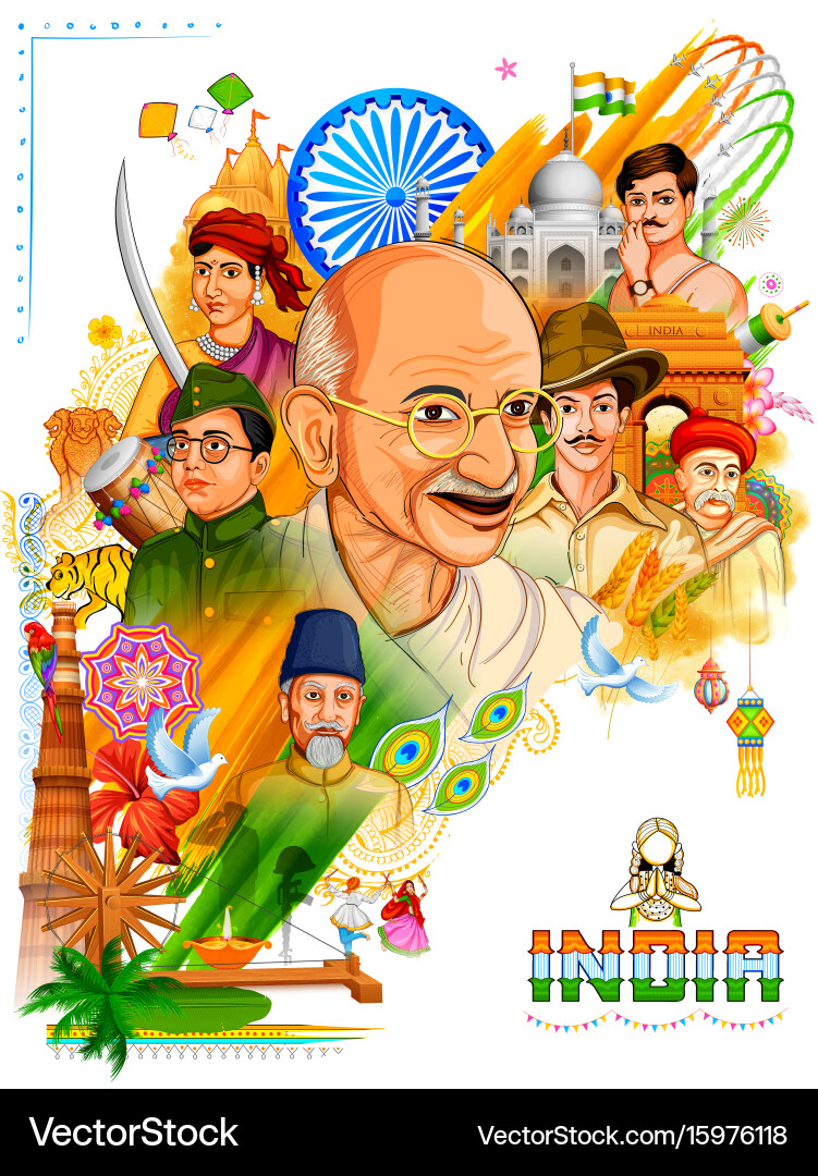 India Independence Day Celebration Royalty Free Vector Image