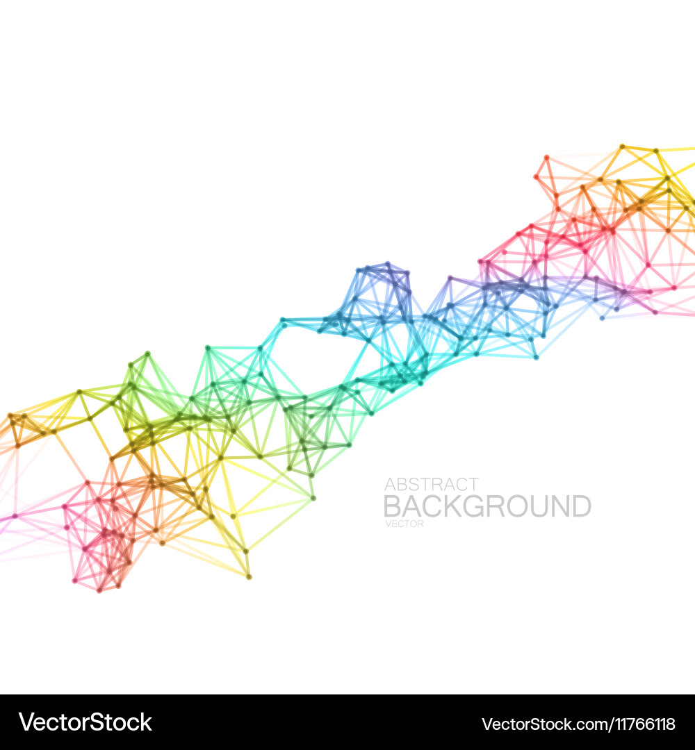 Iridescent plexus lines and particles background vector image