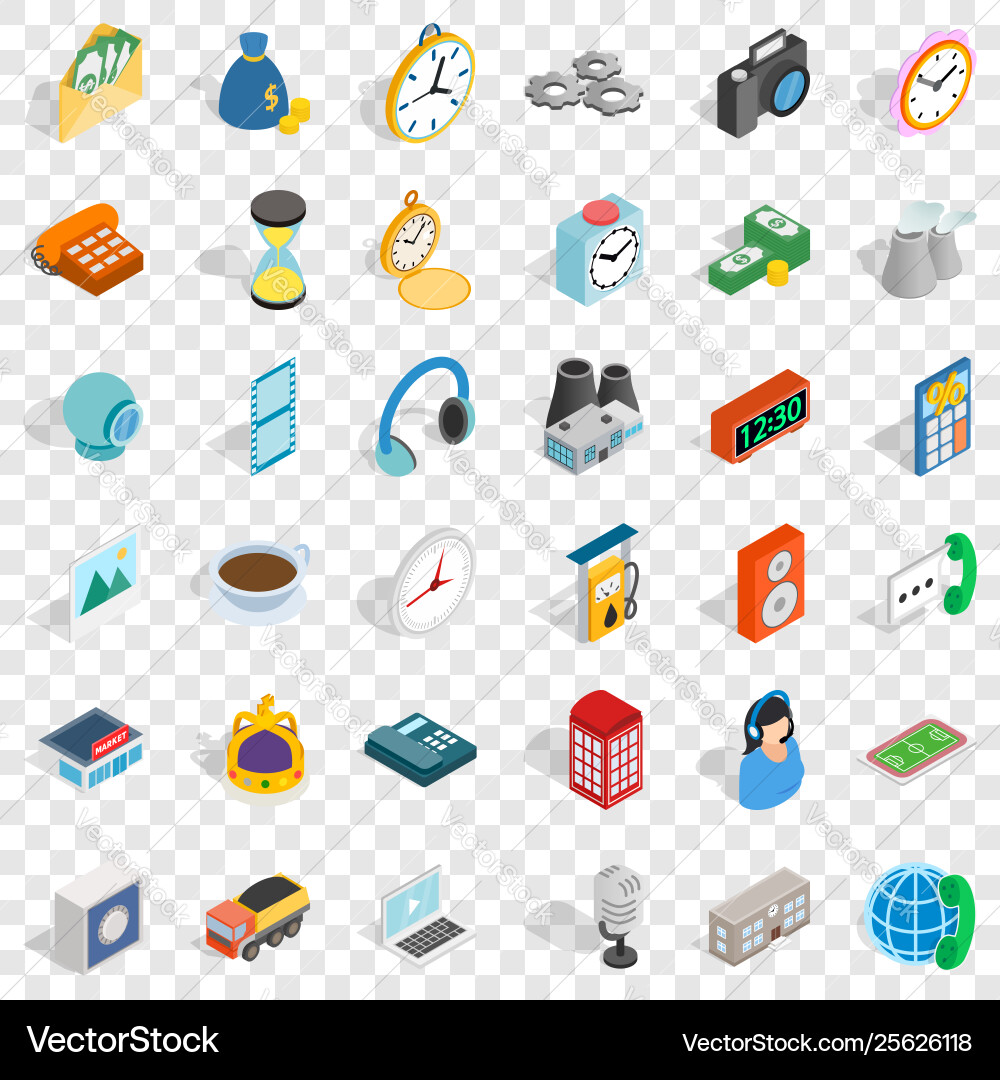 Message icons set isometric style Message icons set isometric style vector image