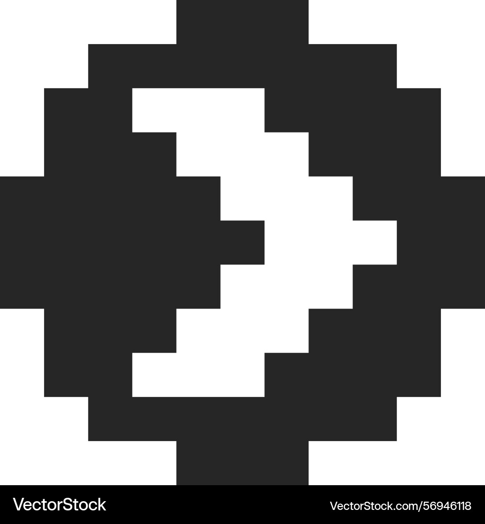 Pixel art representing number three with a square Pixel art representing number three with a square vector image