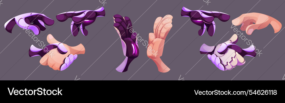 Robot hand gestures set Robot hand gestures set vector image