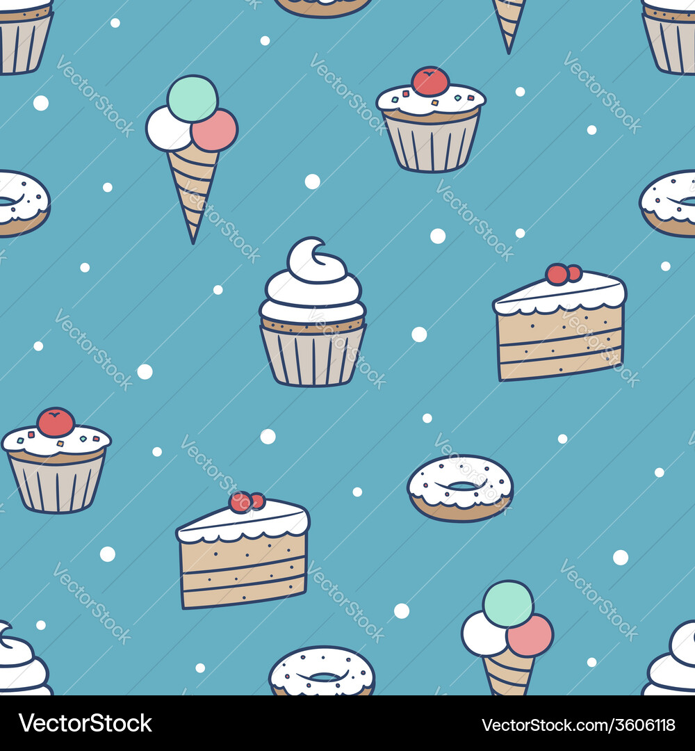 Seamless confection pattern Vector Image