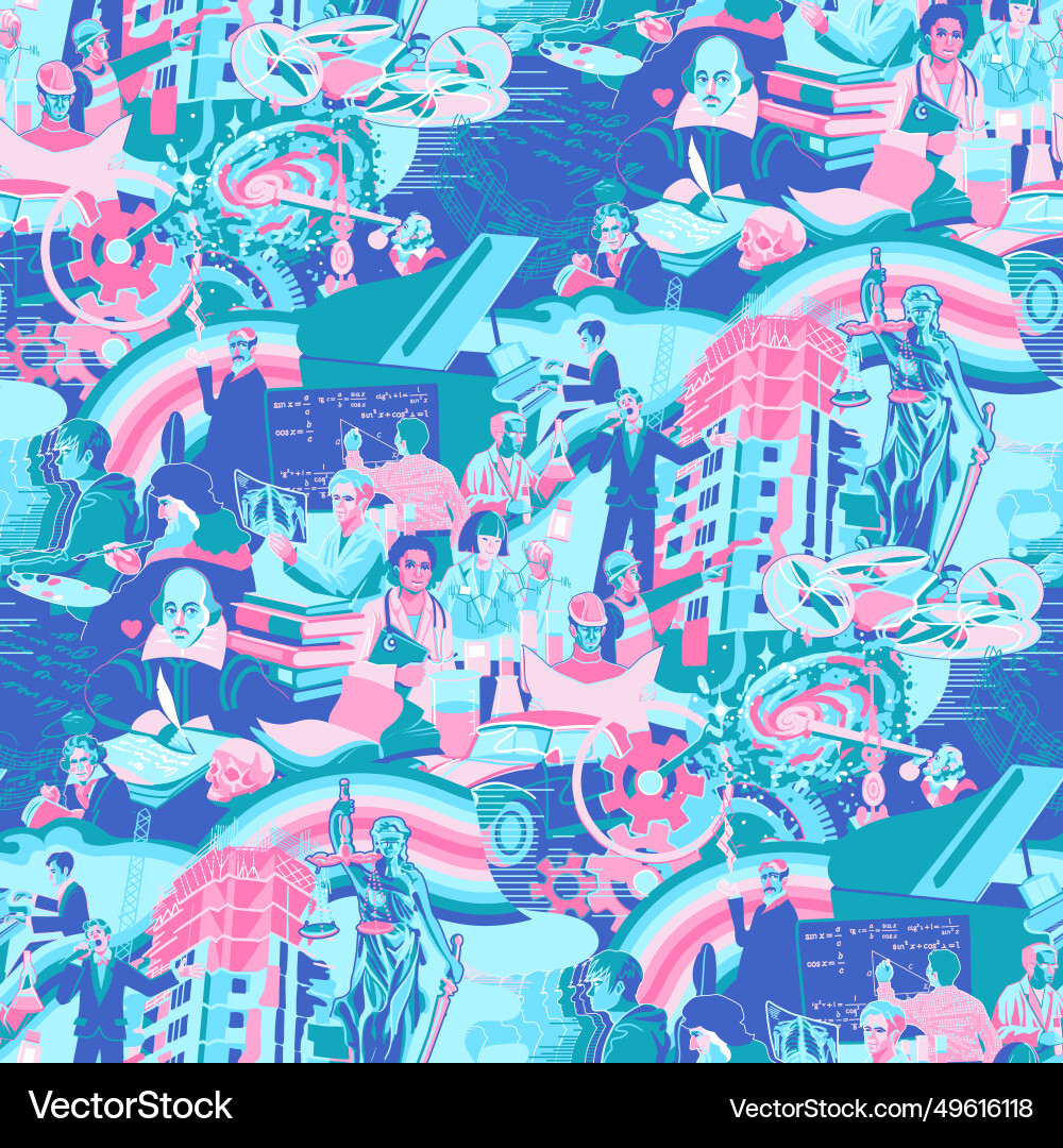 Seamless pattern of artificial intelligence Seamless pattern of artificial intelligence vector image