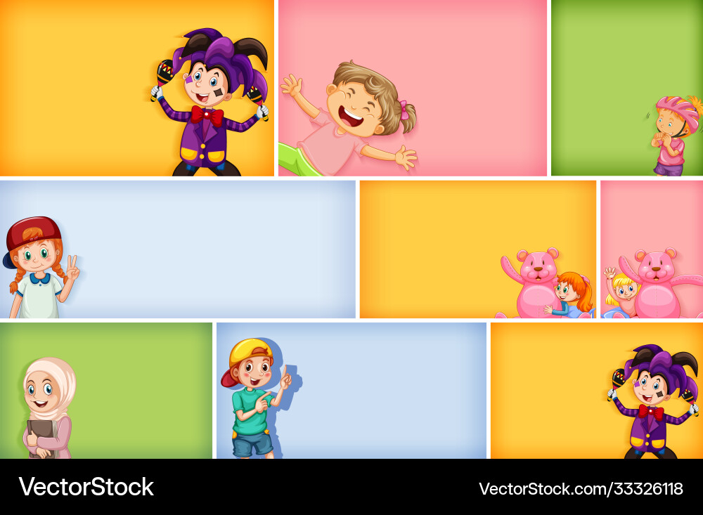 Set different kid characters Set different kid characters vector image