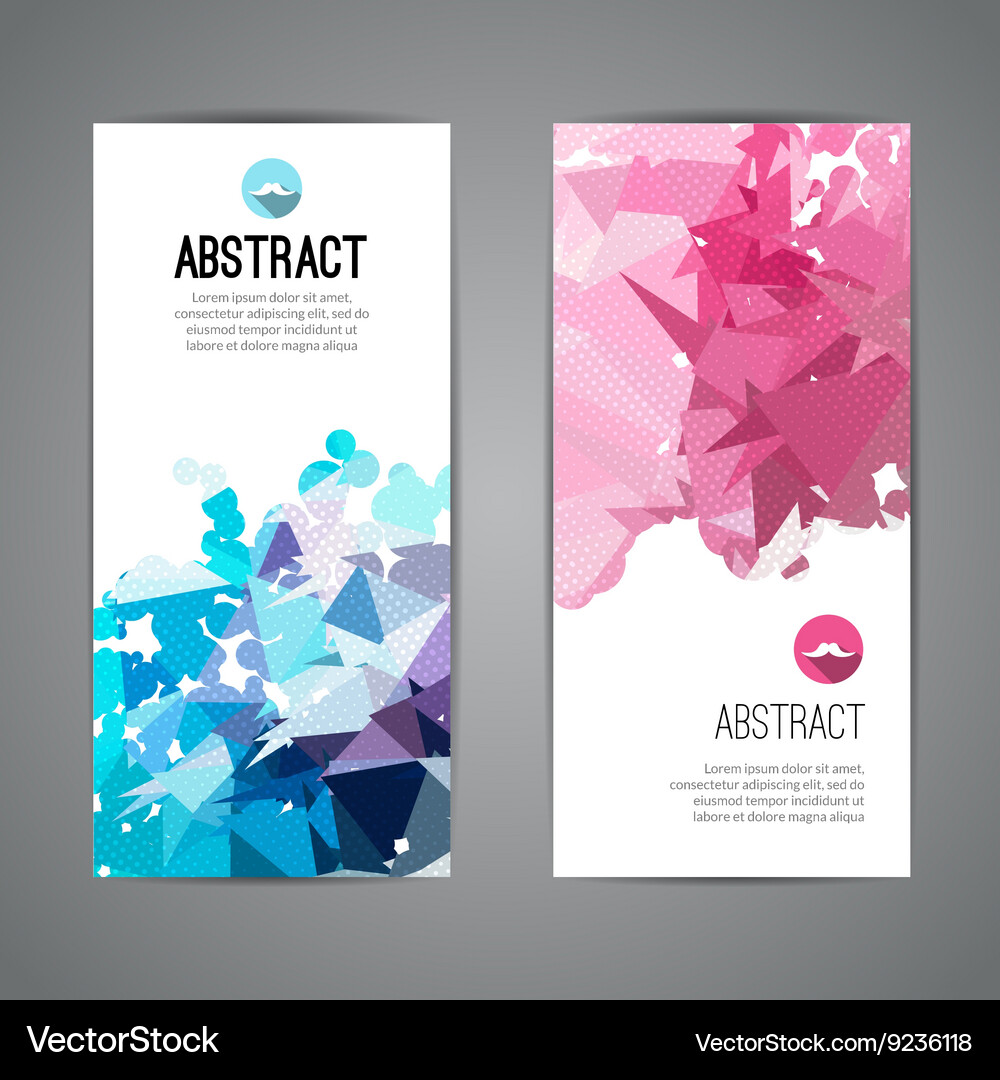 Set of polygonal triangular colorful background Vector Image