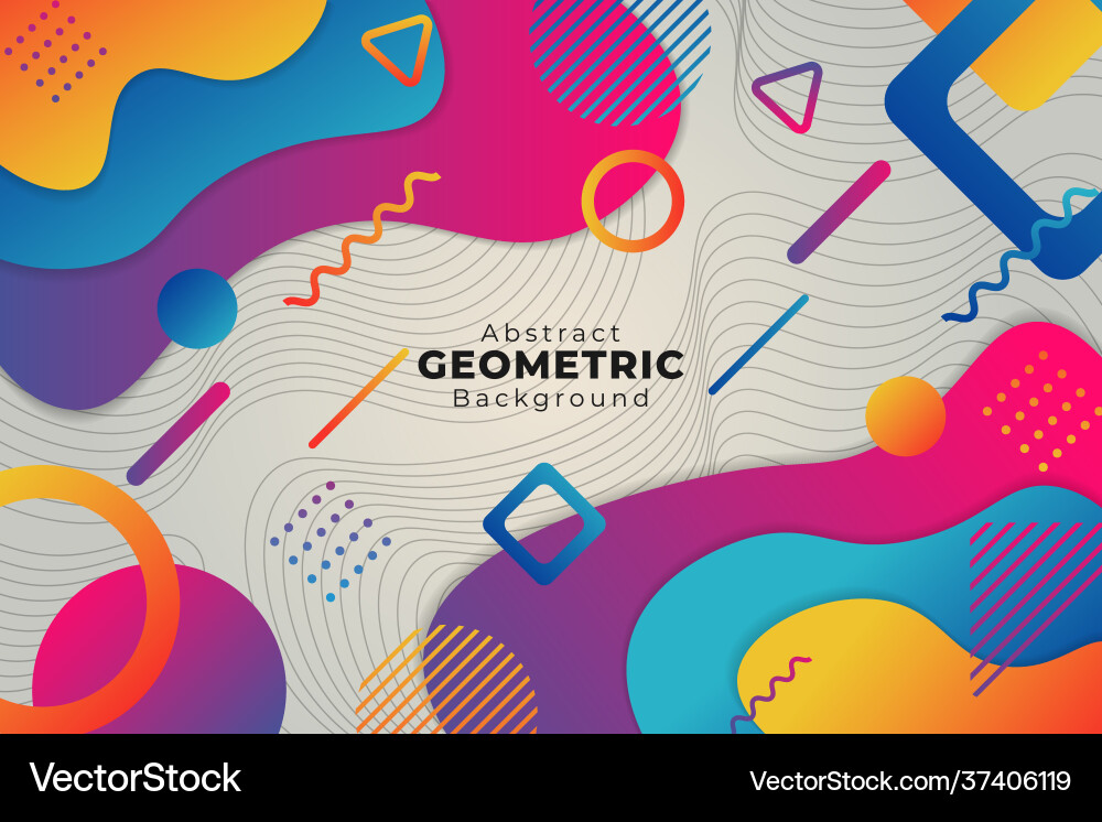 Abstract funny gradient colorful geometric shape vector image