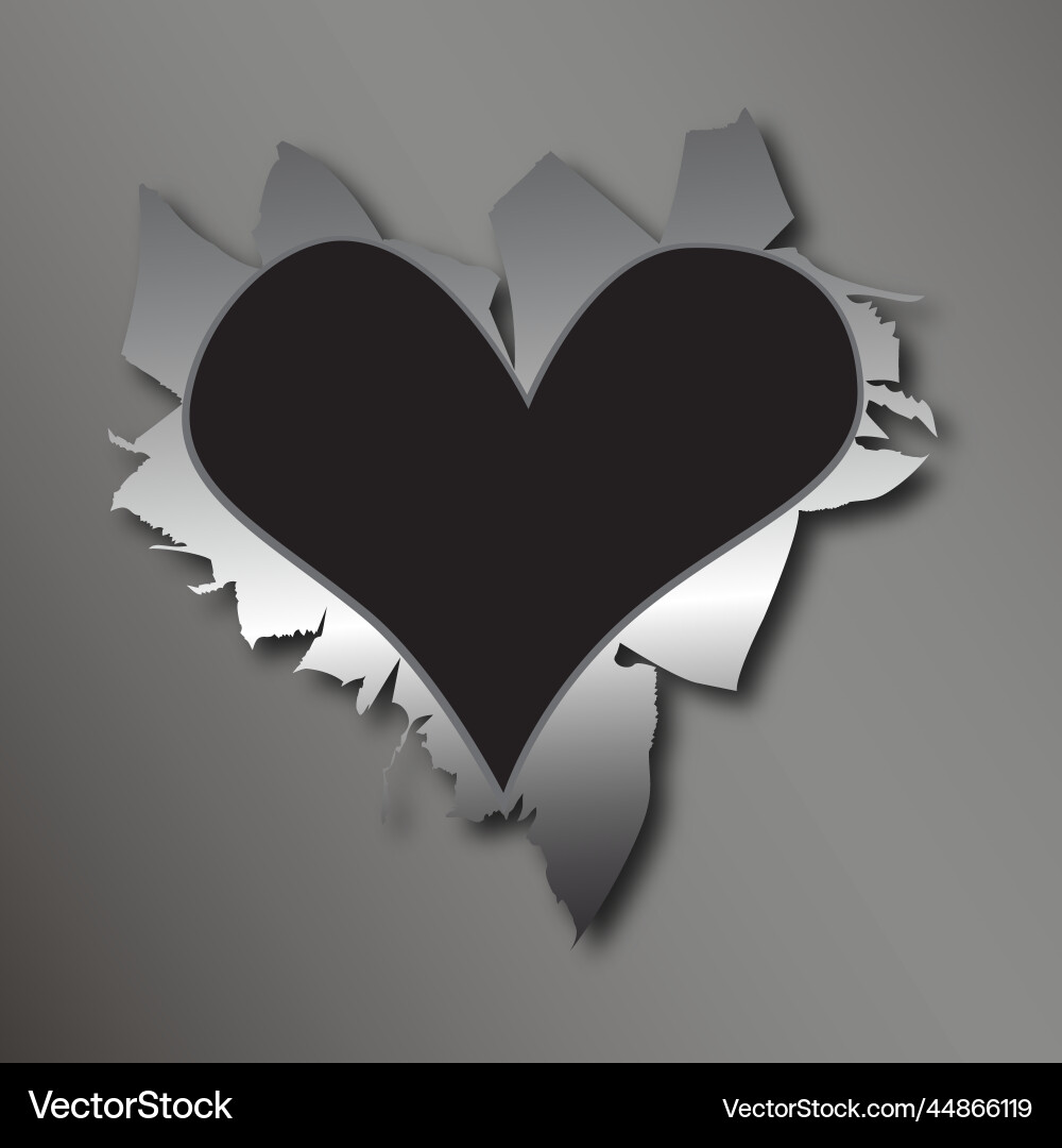 Bullet hole in the form of heart vector image