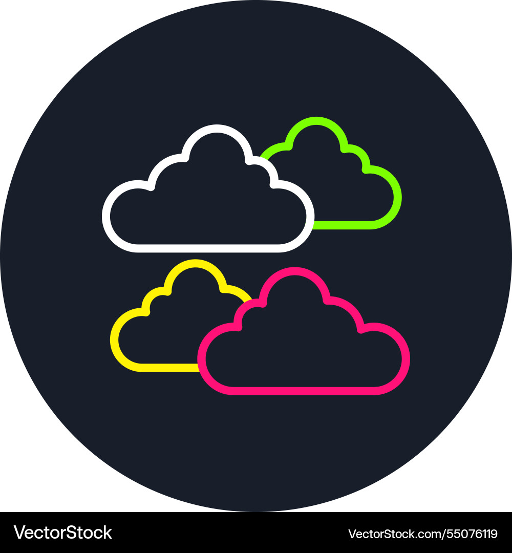 Clouds line multi color icon Vector Image