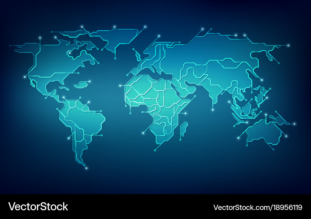 Global Network Map vector image