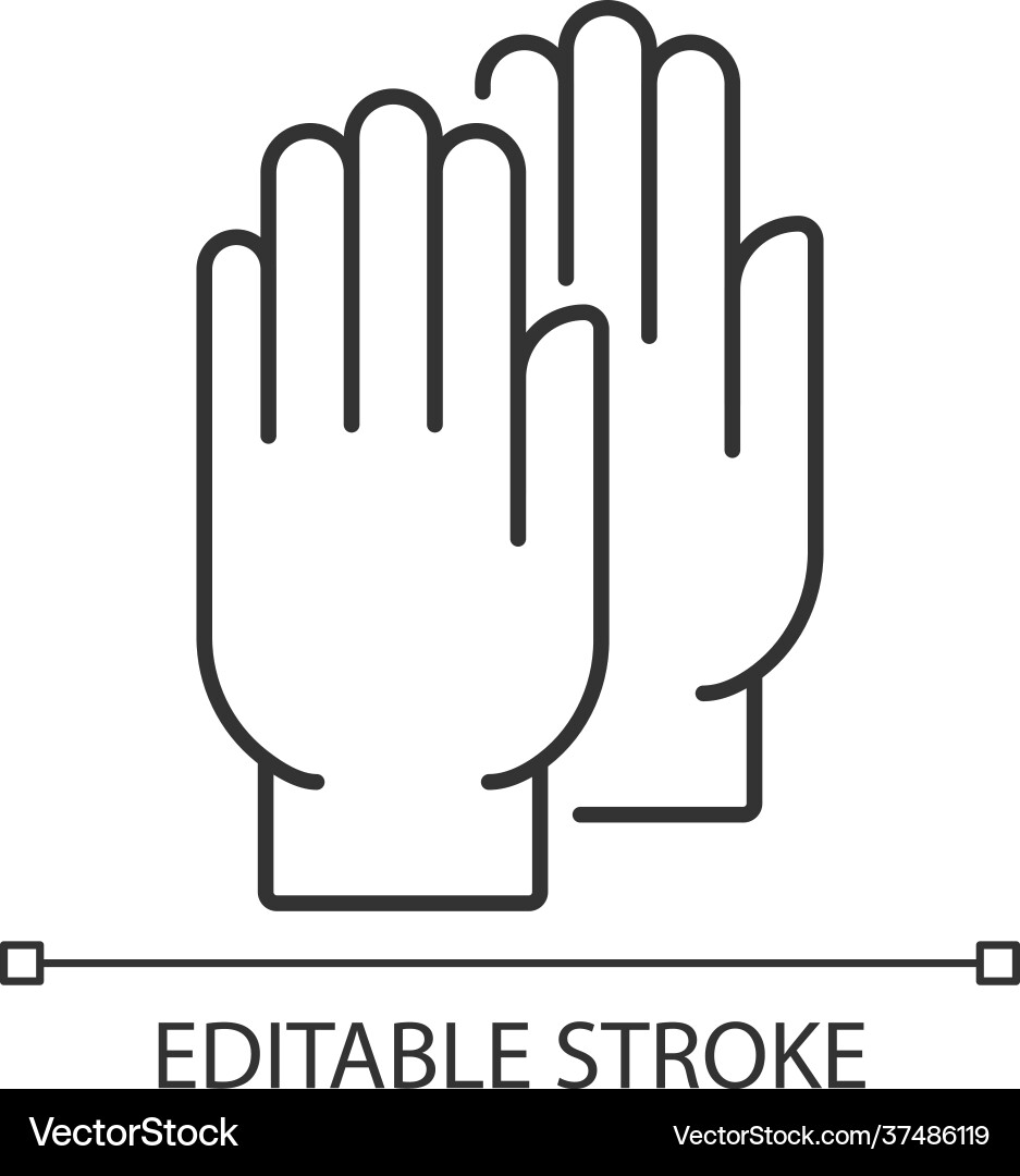 Medical gloves linear icon Medical gloves linear icon vector image
