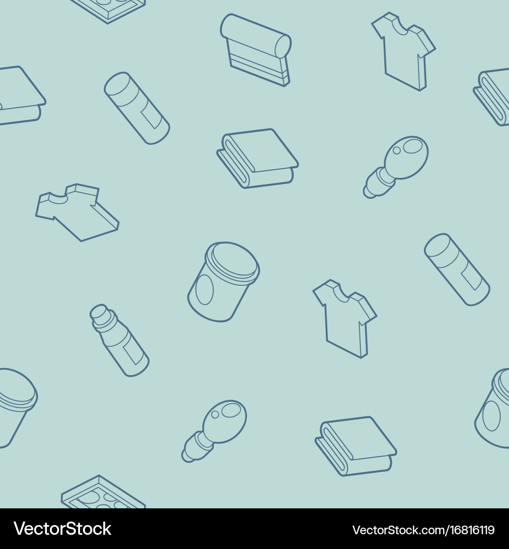 Silkskreen outline isometric pattern Vector Image