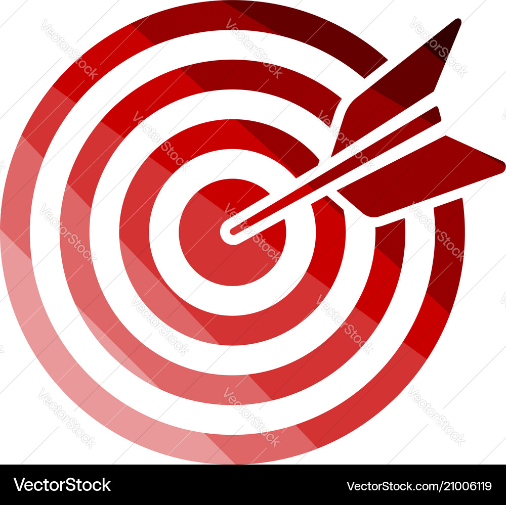 Target with dart in bulleye icon Target with dart in bulleye icon vector image