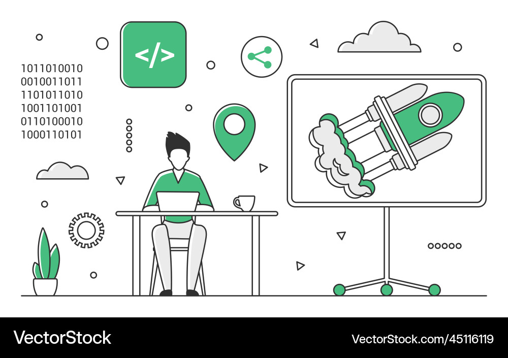 Tech Development Software Vector Image