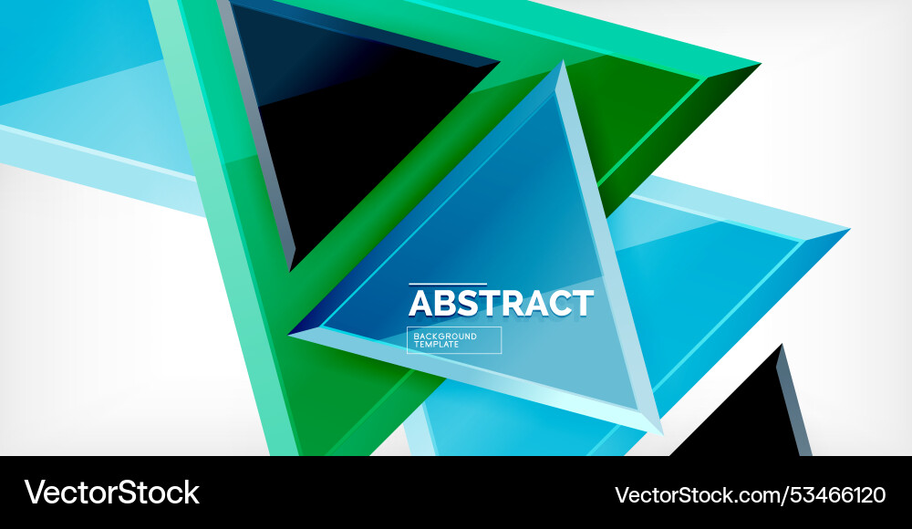 Abstract background - colorful triangles with 3d Vector Image