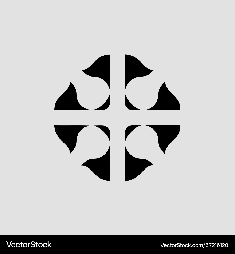 Abstract geometric design with rounded shapes Vector Image