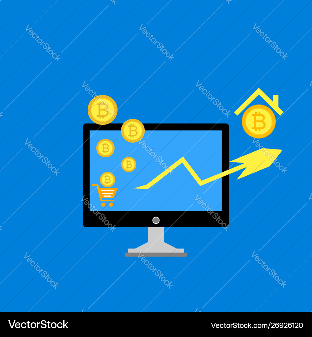 Blockchain scheme mining crypto currency server Vector Image