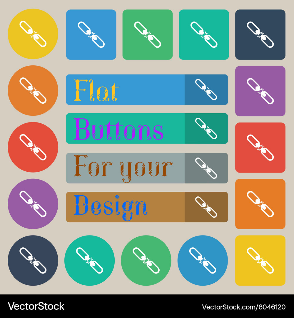 Broken connection flat single icon set of twenty Vector Image