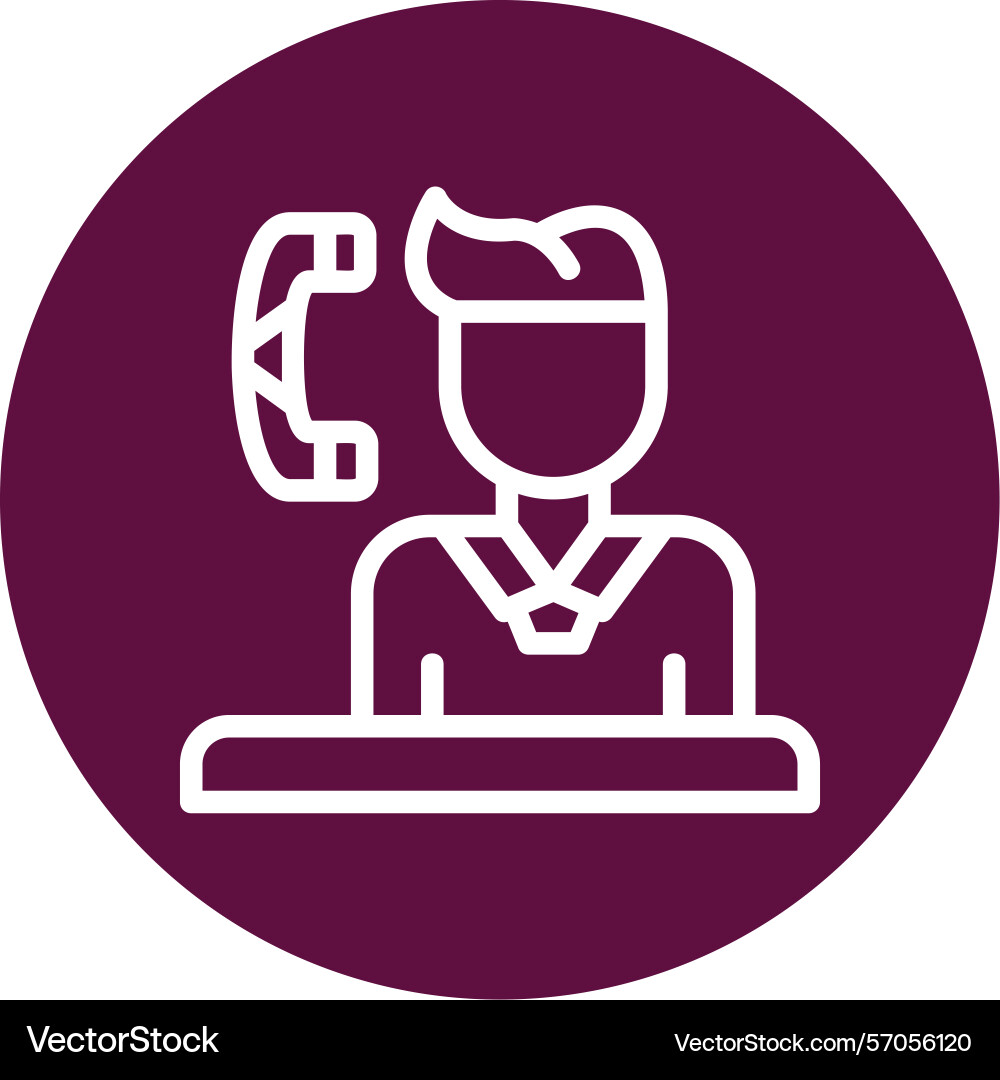 Call handling line circle style icon design Vector Image