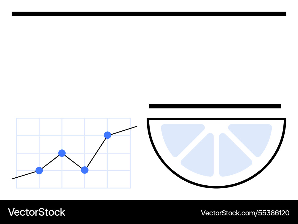 Minimalist graph chart with lemon slice vector image