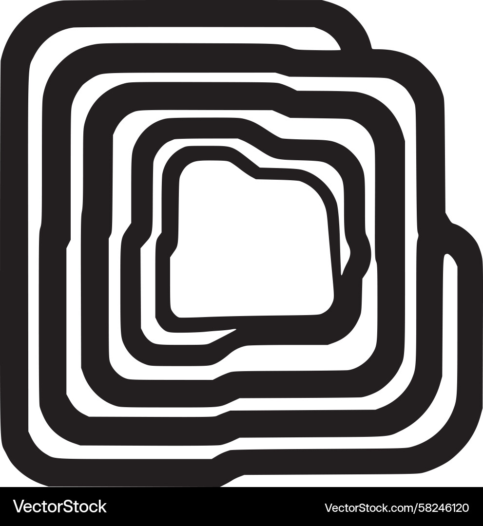 Nested Square Icon - Minimalist Shape Vector Image