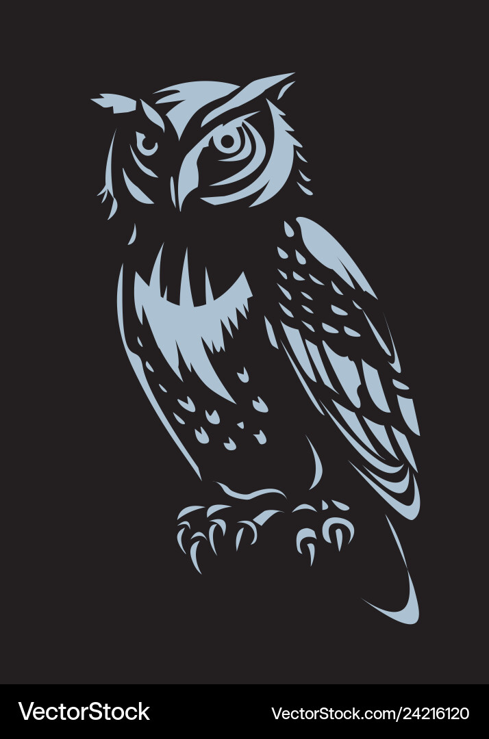 Owl design on black background Owl design on black background vector image