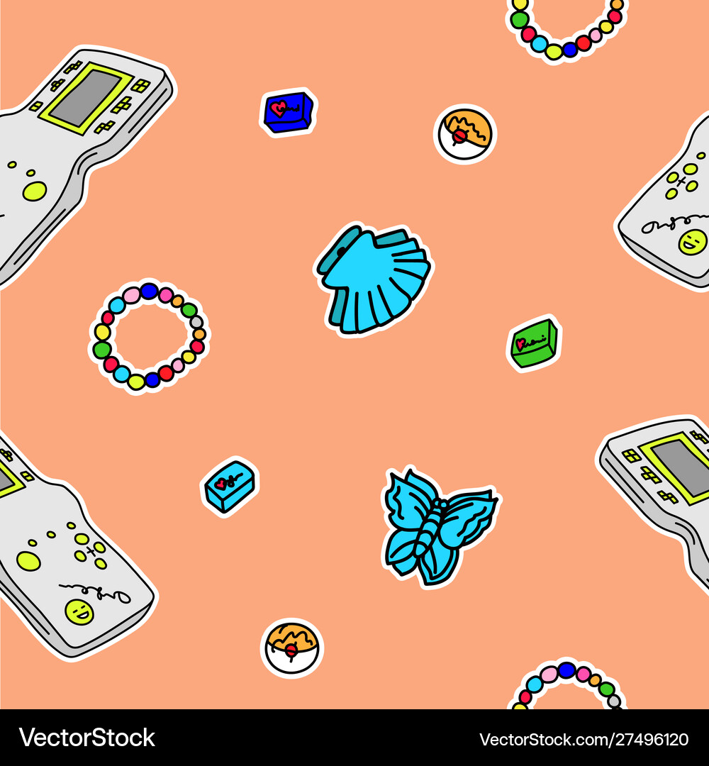 Set Thing Seamless pattern a color set things from – Royalty-Free Vector ...