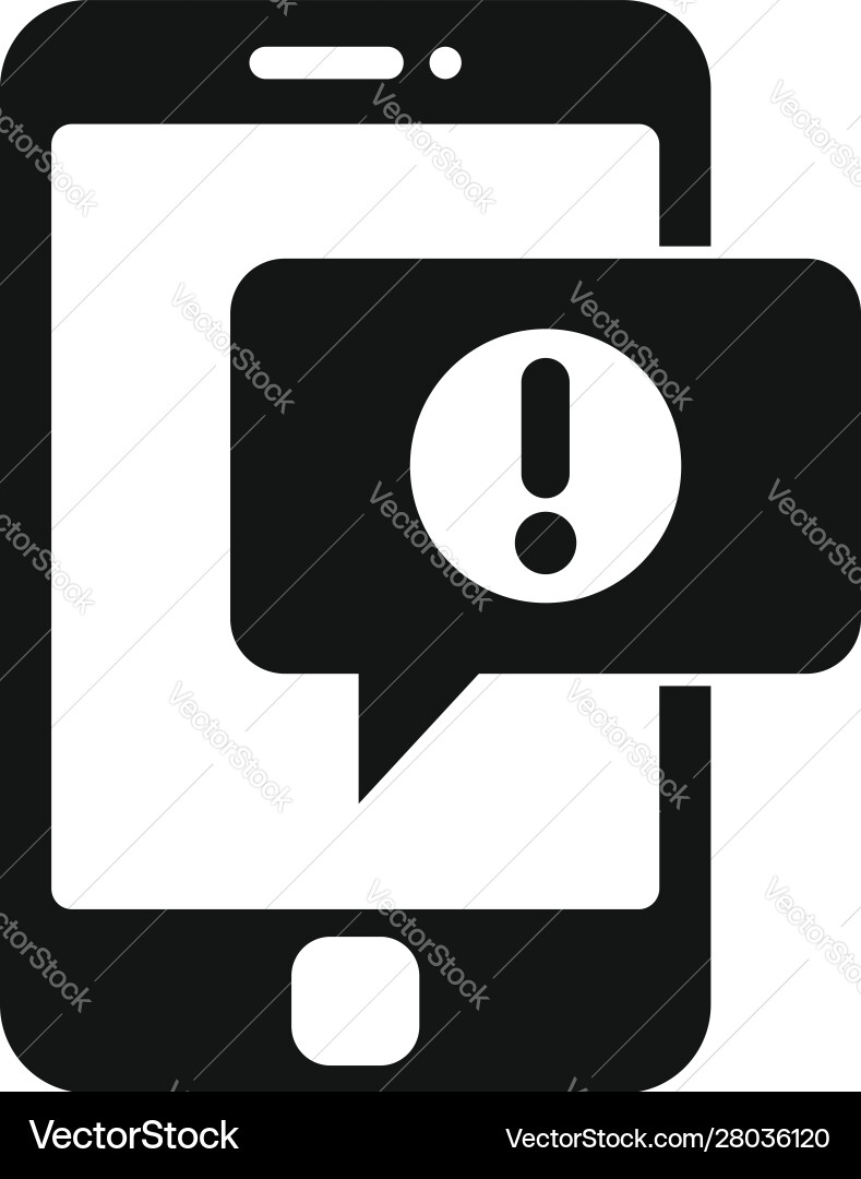 Smartphone notification icon simple style Smartphone notification icon simple style vector image