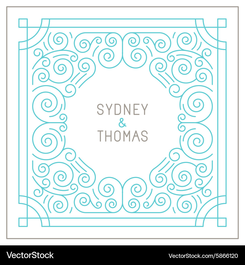 Trendy linear frame with copy space for text vector image