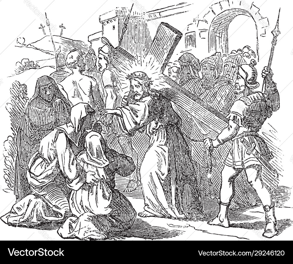 Vintage antique religious biblical drawing Vintage antique religious biblical drawing vector image