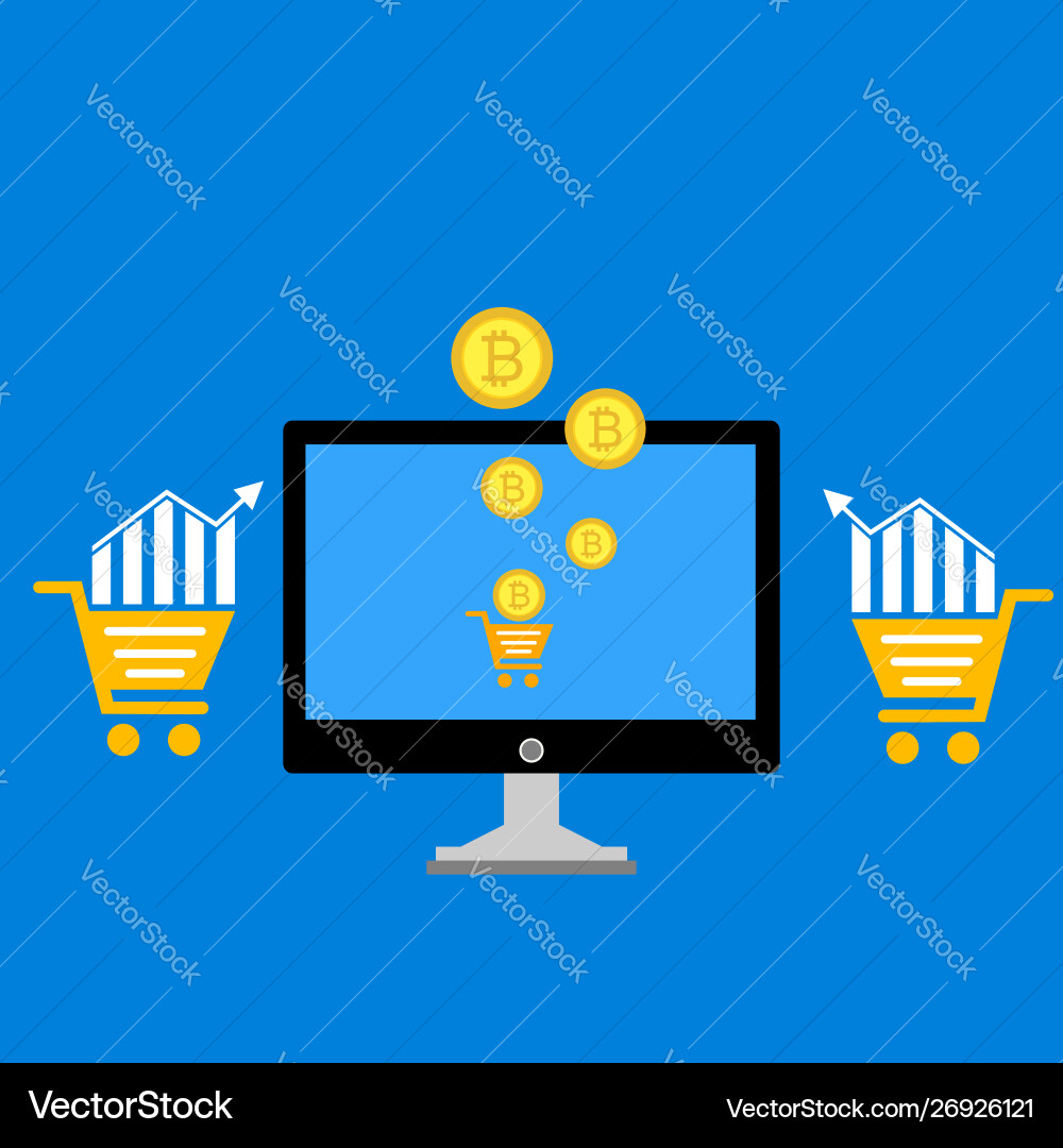 Blockchain scheme mining crypto currency server Vector Image