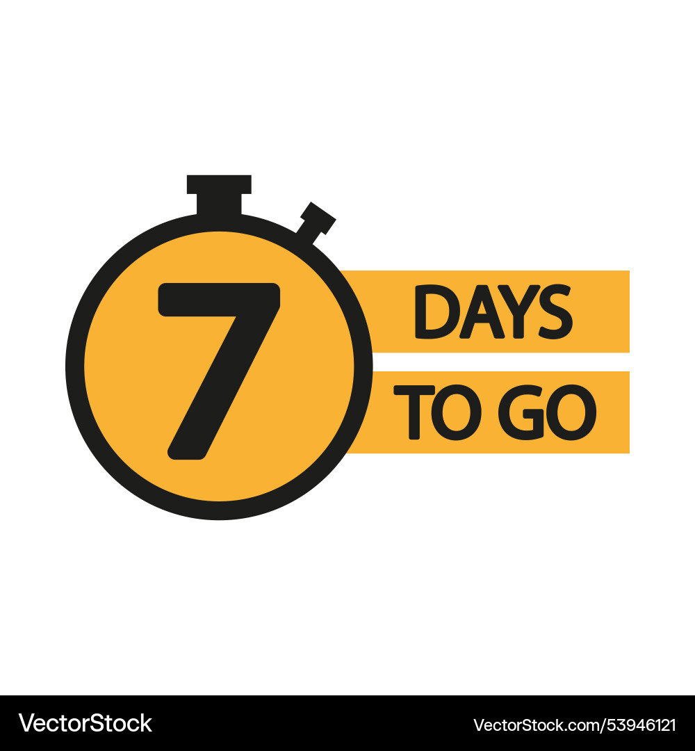 Countdown timer icon number seven focus 7 days Countdown timer icon number seven focus 7 days vector image