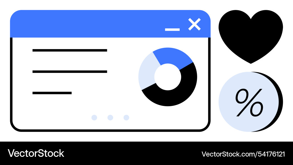 Data analytics dashboard with pie chart Data analytics dashboard with pie chart vector image