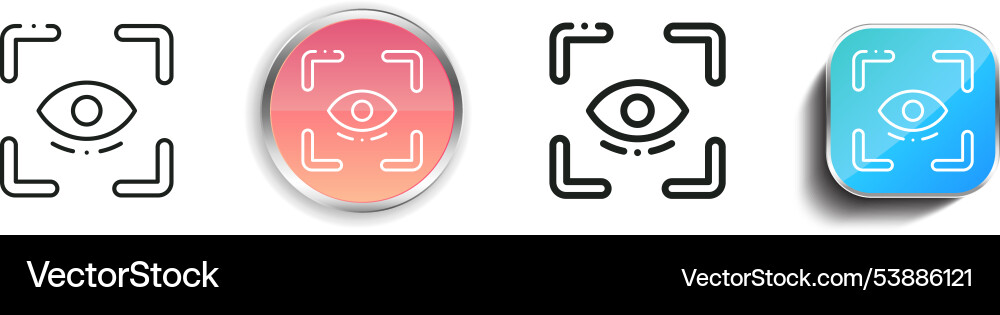 Eye icon thin linear regular and button style Eye icon thin linear regular and button style vector image