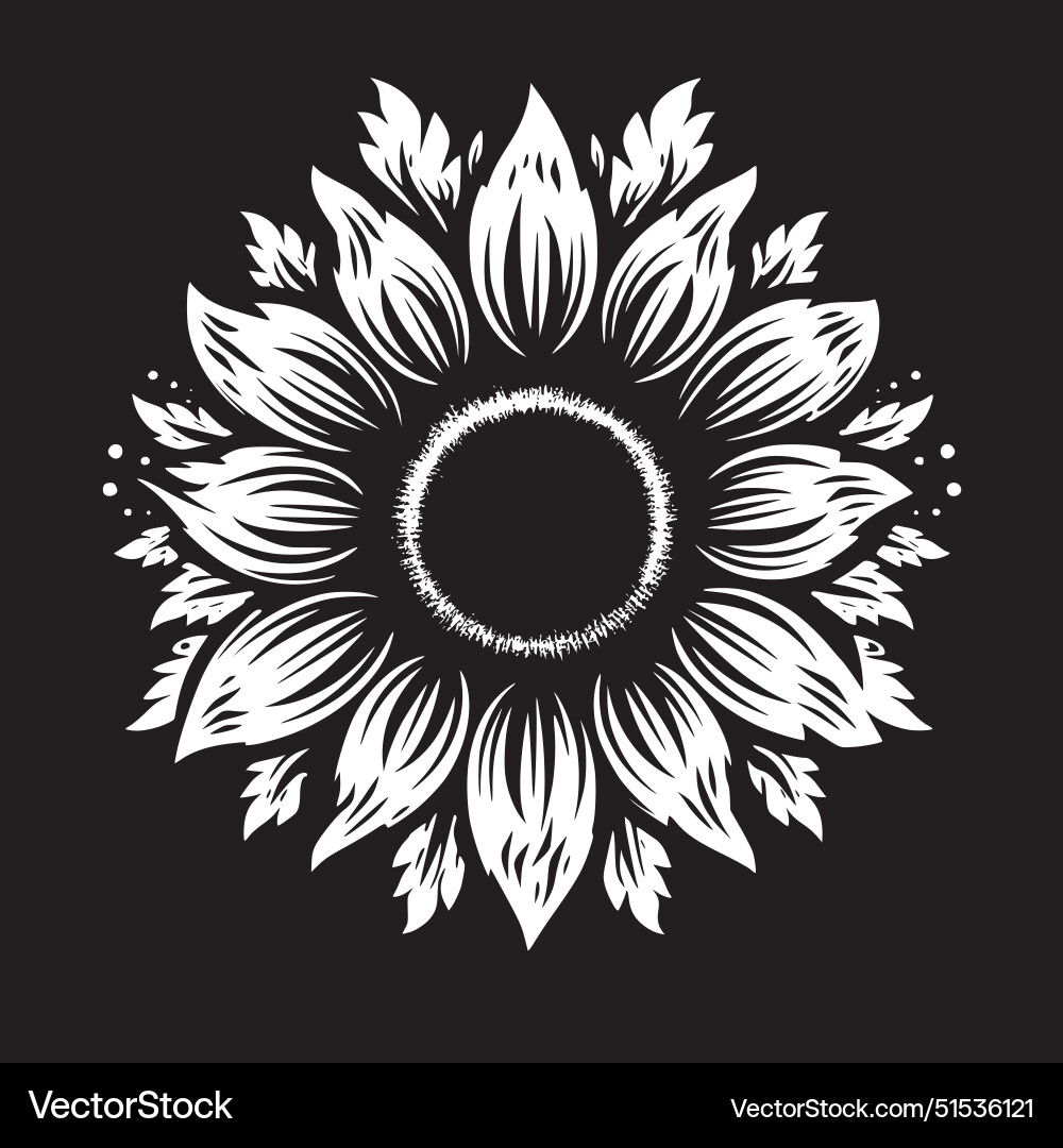 Flower - minimalist and flat logo Royalty Free Vector Image