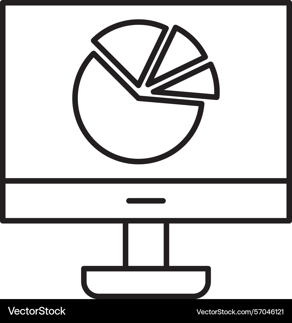 Pie graph line icon design vector image