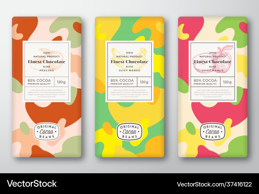 Abstract Chocolate Packaging Labels vector image