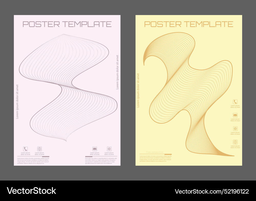 Abstract composition of curved lines a template Vector Image