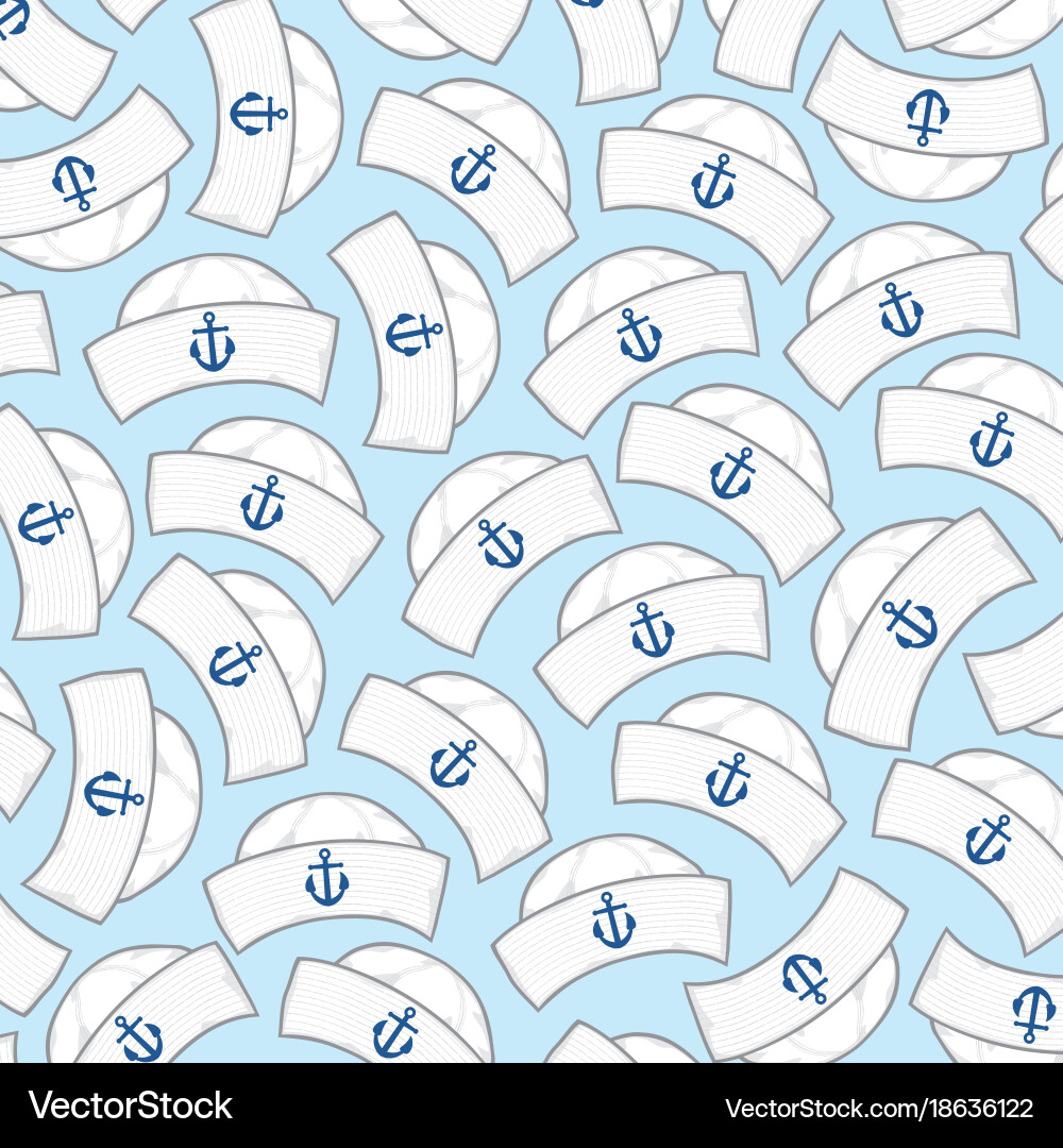 Background pattern with sailor caps Vector Image