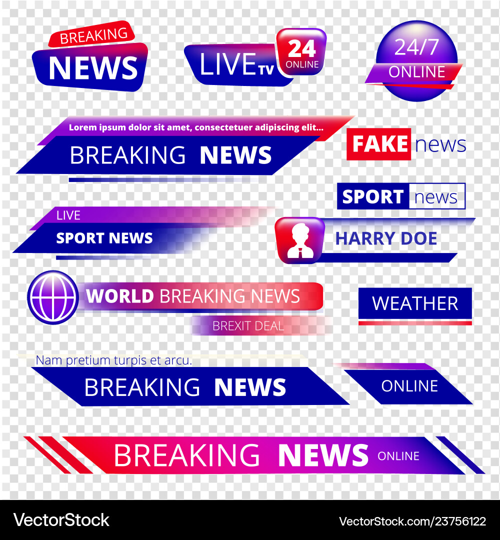Breaking News Channel Broadcast Header Royalty Free Vector