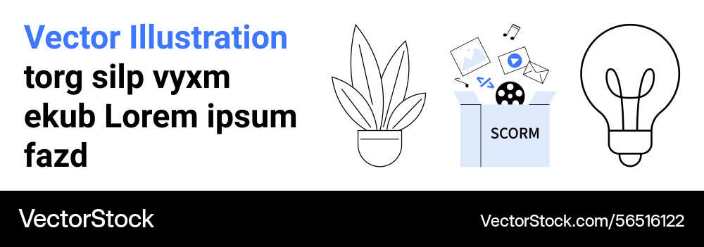 Digital learning resources with scorm box potted Digital learning resources with scorm box potted vector image
