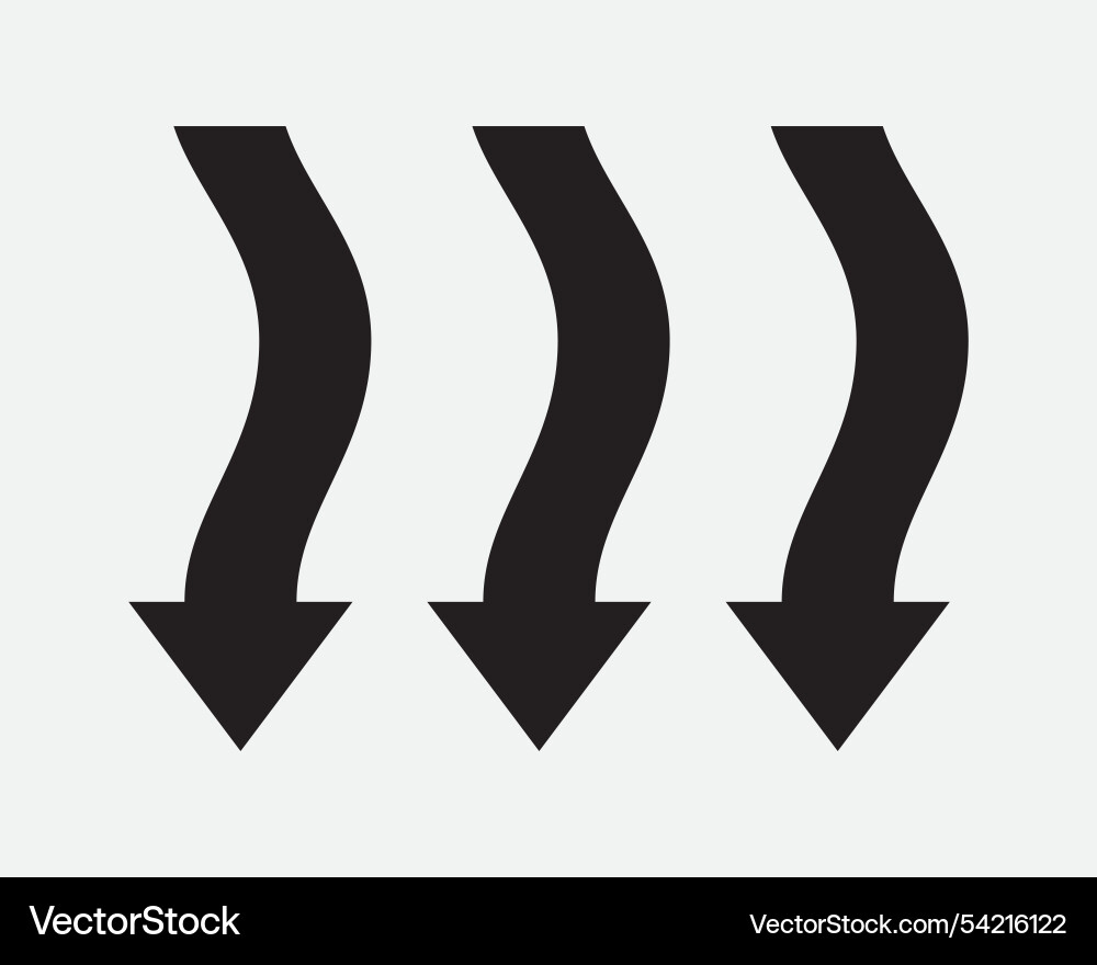 Drei Pfeile nach unten Icon Kurve Welle fließt unter Pfad Drei Pfeile nach unten Icon Kurve Welle fließt unter Pfad vektorbild