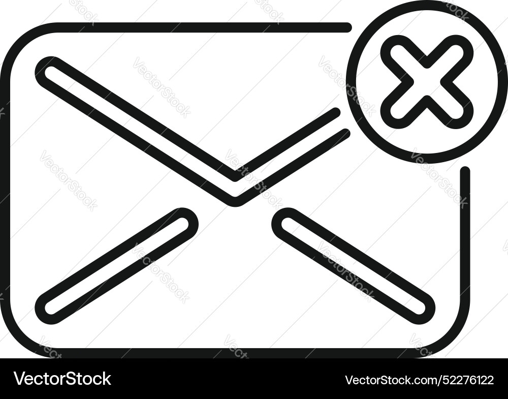 Envelope with delete icon showing unsent email Envelope with delete icon showing unsent email vector image